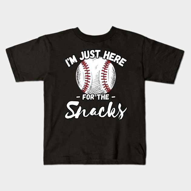 I'm Just Here For The Snacks Kids T-Shirt by Lean Mean Meme Machine